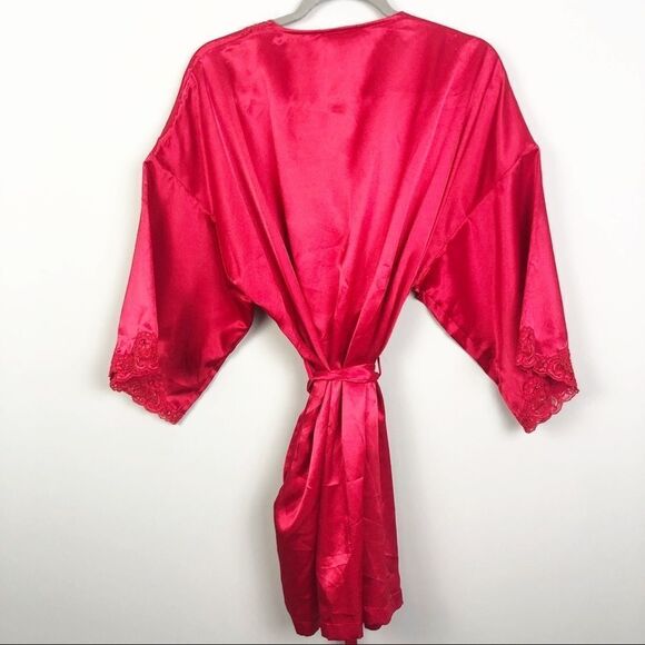 VICTORIA’S SECRET | Vintage Red Satin Look Robe Tie Sash Belt Women’s One Size - Picture 6 of 6